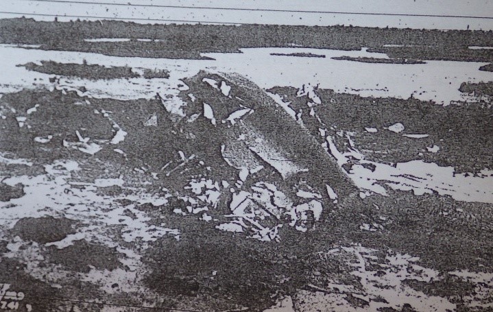 Image of the RCAF Digby wreckage taken during the crash investigation. Note the similarity in the site picture from 2014 (above). From Heakes 1941.
