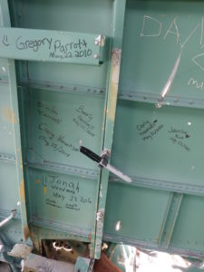 Figure 9: Sharpie left on site and subsequent graffiti. Photo by author 2010.