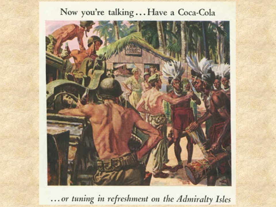 An advertisement for Coca Cola from during the war. Image from www.adbranch.com
