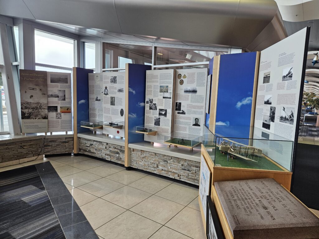 A set of interpretation panels and models at the St. John's International Airport. Nelson was part of the committee that designed this display.